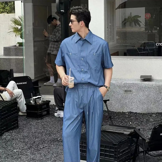 Osaka Minimal Set – Quarter Sleeve Shirt & Soft Trousers