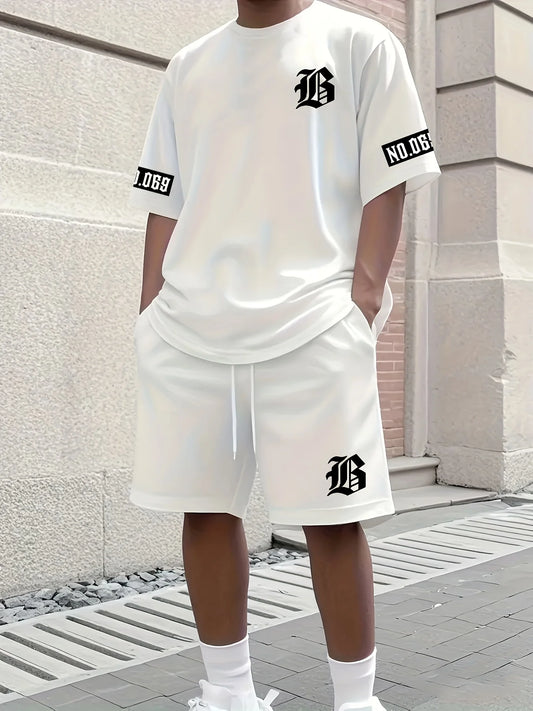 Lisbon Letter Set – Printed Tee & Casual Shorts