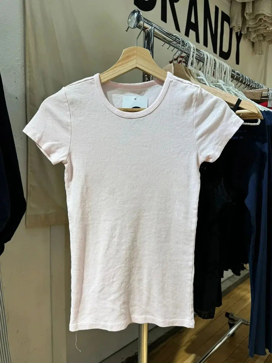 Pink Cotton O-neck T-shirt & Drawstring Sweatpants Set – Slim Fit Two Piece