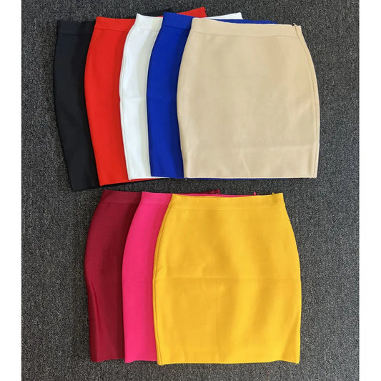 Candy Color Bodycon Mini Skirt — Stretch Party Vibes