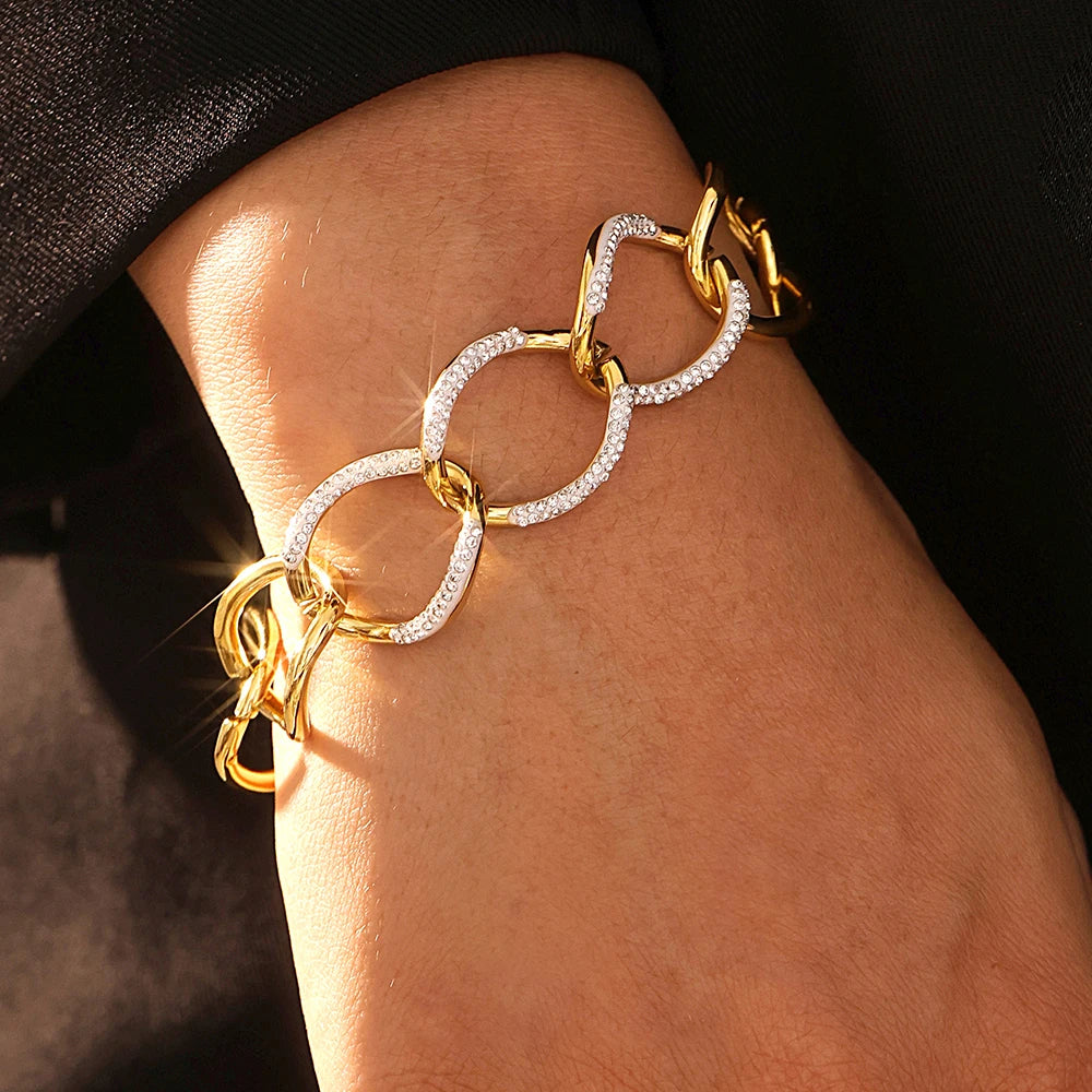 Chain Link Bangle – Gold Stainless Steel Bracelet for Women