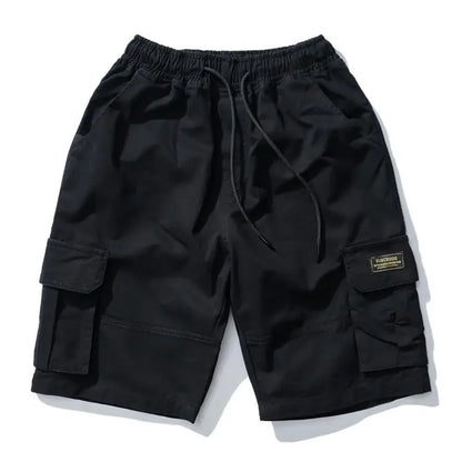 Baggy Hip-Hop Cargo Shorts with Elastic Waist