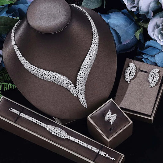 Classic Bridal Jewelry Set – 4-Piece Zirconia