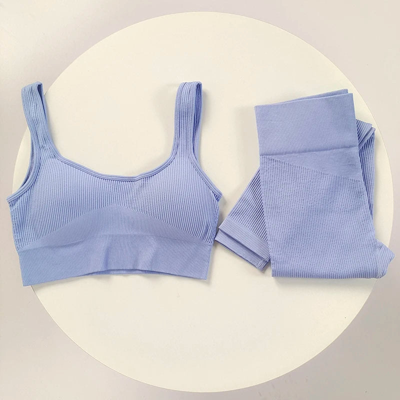 AirKnit Sweat Set – Breathable Ribbed Yoga Suit