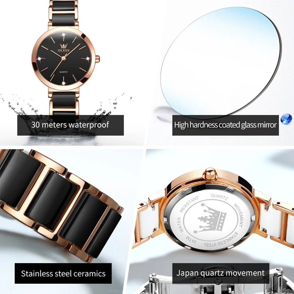 Rhinestone Fashion Watch Set – Elegant Rose Gold Design