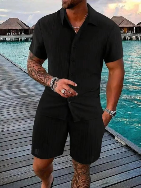 Polo Shirt & Loose Shorts Set – Urban Summer Casual