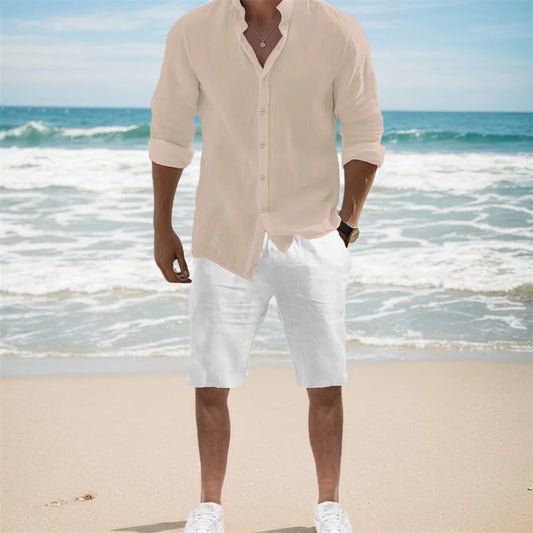 Havana Resort Set – Solid Shirt & Relaxed Shorts