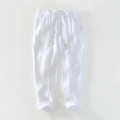 100% Linen Oversized Simple Casual Trousers