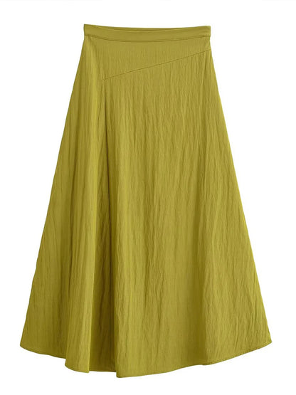 European Style Asymmetric Midi Skirt — Minimalist Chic