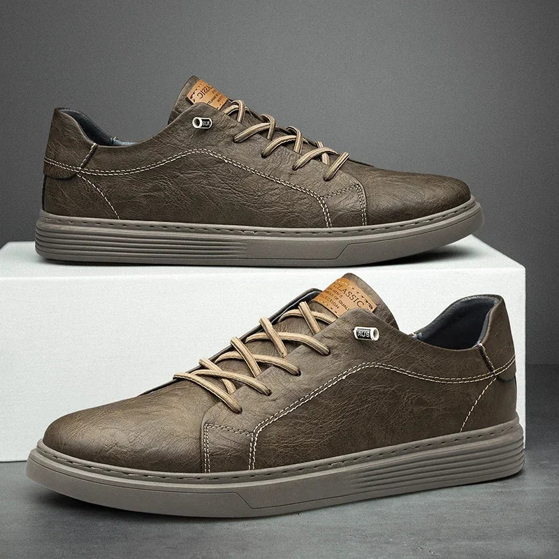 Genuine Leather Oxford Shoes — Italian Style with Rubber Sole