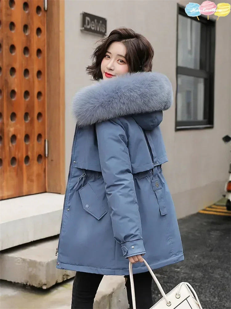 Wool Fur Hooded Parka