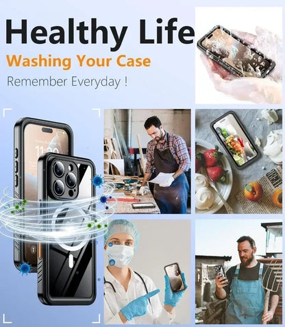 IP68 Waterproof Case – iPhone 15 to 17 Pro Max | Diving-Grade Full Body Protection + MagSafe