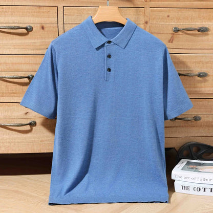 Lightweight Worsted Wool Polo Sweater – Refined Short Sleeve Knit
