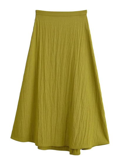 European Style Asymmetric Midi Skirt — Minimalist Chic