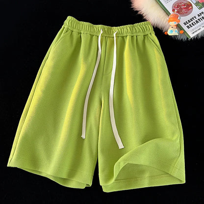 Waffle Knit Loose Shorts – Multi-Color