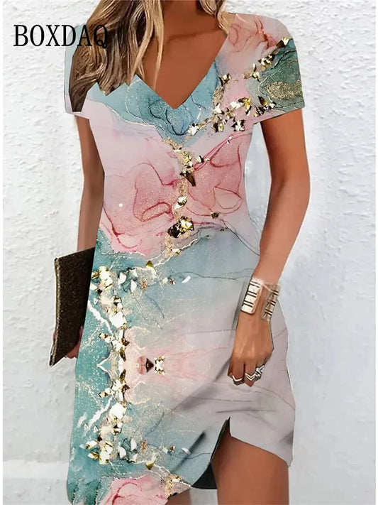 Puff Sleeve Pleated Mini Dress — Elegant V-Neck High Waist Evening Wear