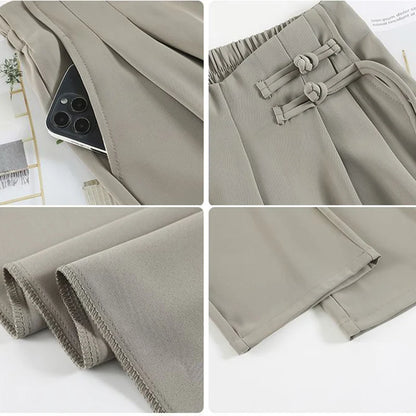 Straight Suit Pants — High Waist Loose Fit