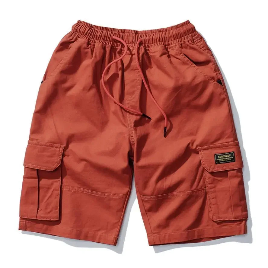 Baggy Hip-Hop Cargo Shorts with Elastic Waist
