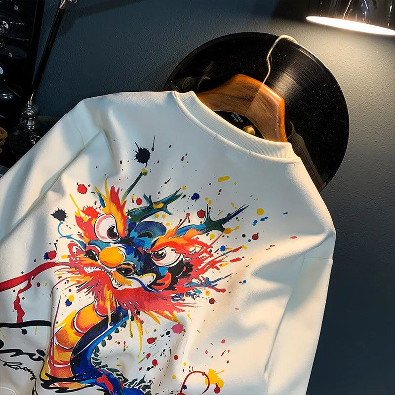 Painted Print Street Sweater