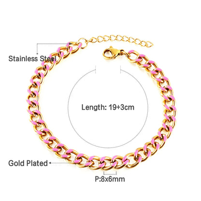 Cuban Chain Bracelet – Stainless Steel, Gold-Tone, Punk Style Jewelry for Men & Women