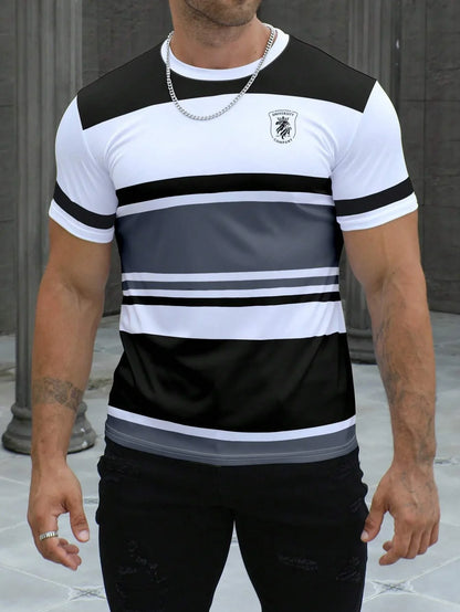 Striped Quick-Dry Tee – Breathable Comfort