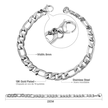 Cuban Chain Bracelet – Stainless Steel, Gold-Tone, Punk Style Jewelry for Men & Women