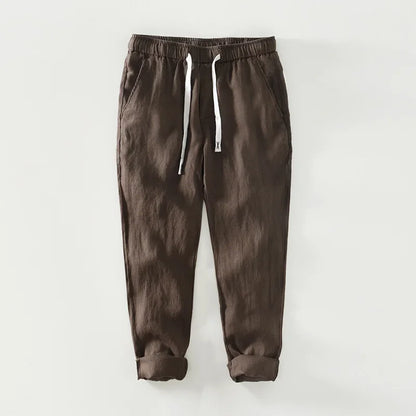 100% Linen Oversized Simple Casual Trousers