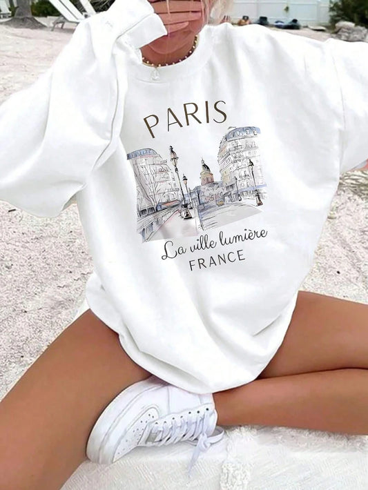 Paris Graphic Hoodie — Fleece Lined, Autumn Streetwear Basic