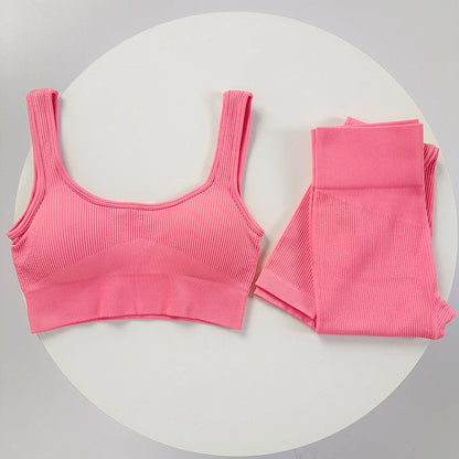 AirKnit Sweat Set – Breathable Ribbed Yoga Suit