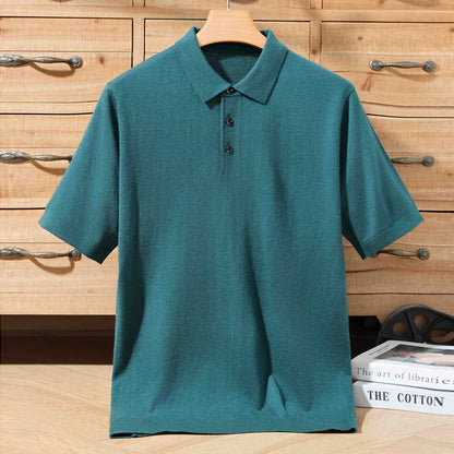 Lightweight Worsted Wool Polo Sweater – Refined Short Sleeve Knit