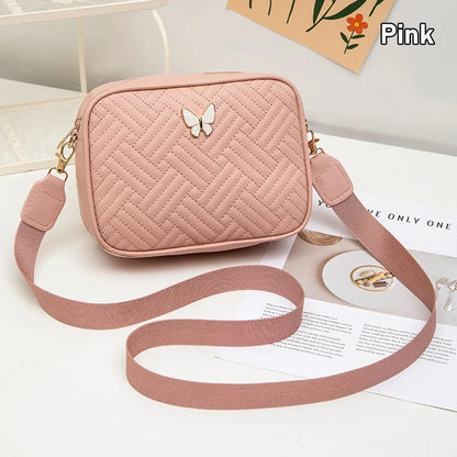 PU Leather Crossbody Bag | Butterfly Tags Solid Color