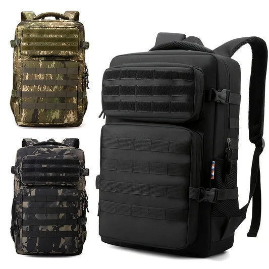 TactiCam Outdoor Backpack – Camouflage Multi-Layer Hiking Gear Bag