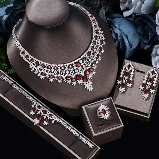 Deluxe Cubic Zirconia Set – Dubai Wedding 4-Piece