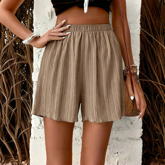 High Waist Solid Shorts — Spring Summer Casual Beachwear