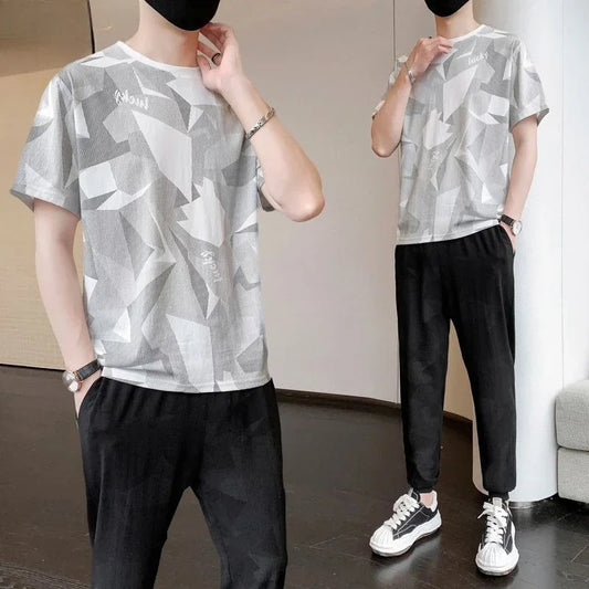 IceFlex Lounge Set – Slim Graphic Tee & Pants