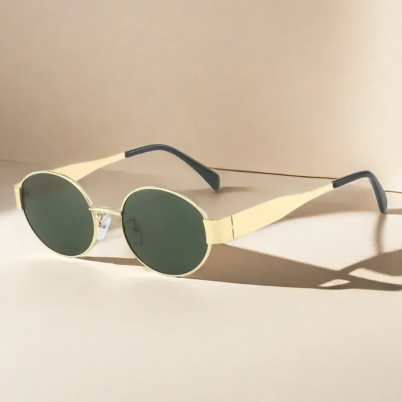 NovaShield | Oval Metal Sunglasses – Vintage Chic, Full UV Sunblock