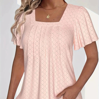 Grace & Ease – Plus Size Hollow Ruffle Sleeve Top
