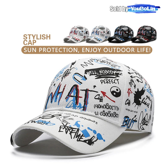 Printed Text Baseball Cap – Cotton Trucker Hat for Men & Women