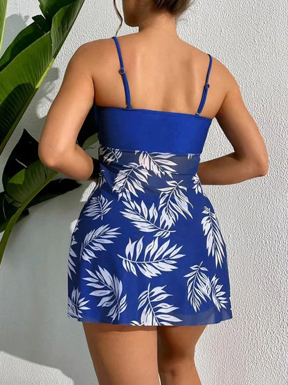 Printed Tankini with Shorts