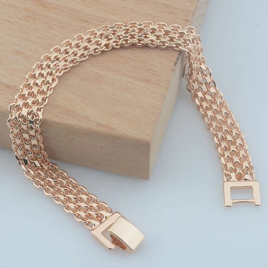 Rose Gold Braided Bracelet – Unisex Woven Wristband Design