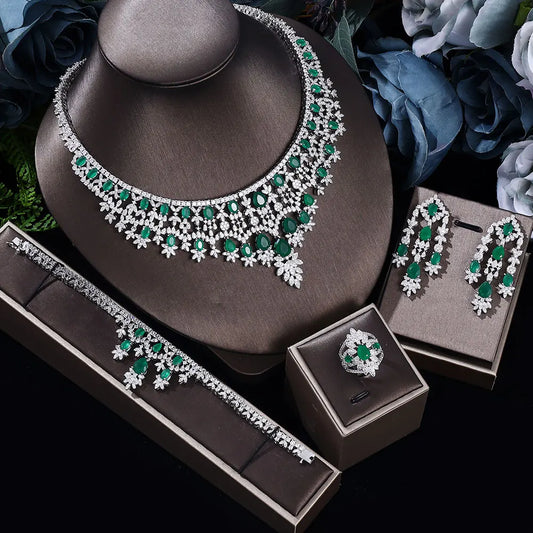 Deluxe Cubic Zirconia Set – Dubai Wedding 4-Piece