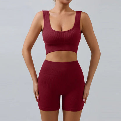 RibMotion Crop Set – Tank Top & High Waist Shorts