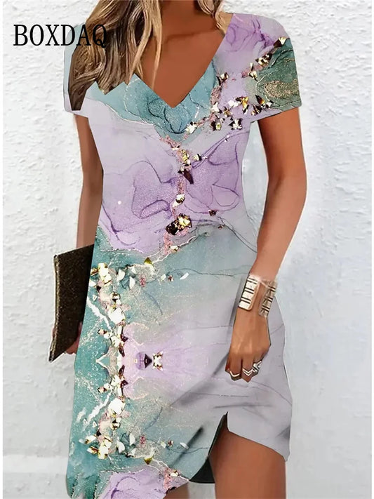 Puff Sleeve Pleated Mini Dress — Elegant V-Neck High Waist Evening Wear