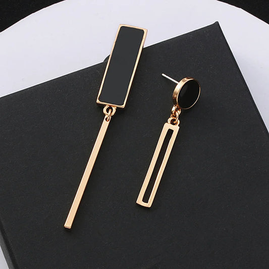Asymmetrical Crystal Drop Earrings – Statement Geometric Design
