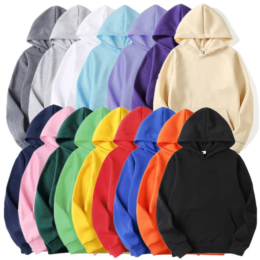 Unisex Casual Hoodie — Solid Color, Spring to Winter Layering