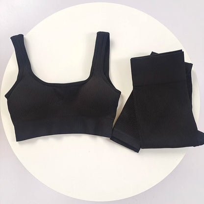AirKnit Sweat Set – Breathable Ribbed Yoga Suit