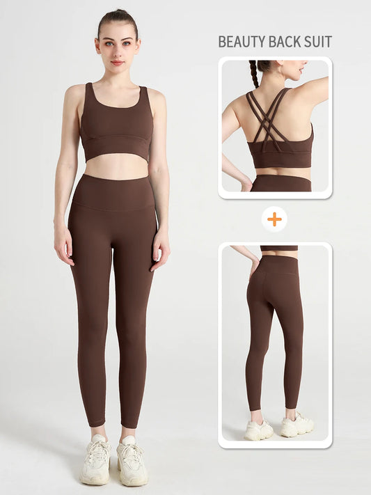 2-Piece Yoga Tracksuit — Women's Athletic Wear Sports Bra & Leggings Fitness Gym Outfit