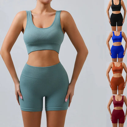 RibMotion Crop Set – Tank Top & High Waist Shorts