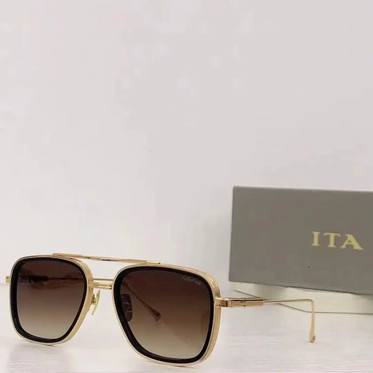 DiamondEdge | Vintage Rimless Square Shades – Metal Frame, Big Shine