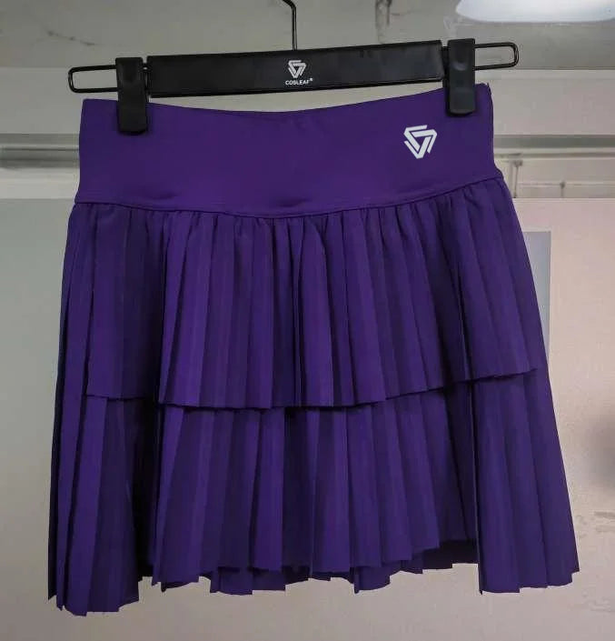 High Waist Double-Layer Pleated Skort — Athletic Golf & Tennis Workout